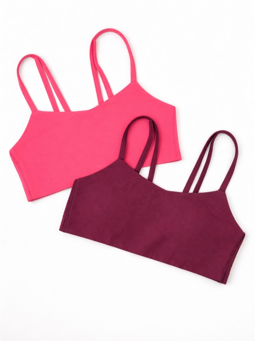 All in Motion Seamless Double-Strap Bralette Set - Hot Pink & Wine